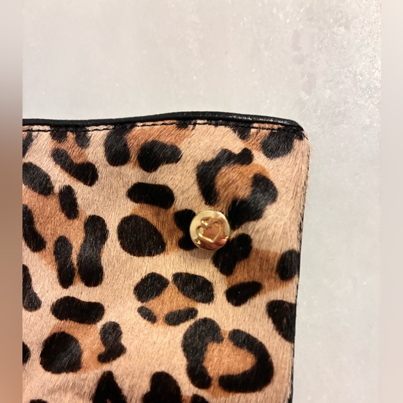 Kate Spade Black leather leopard calf hair women XL NWOT - Picture 4 of 4